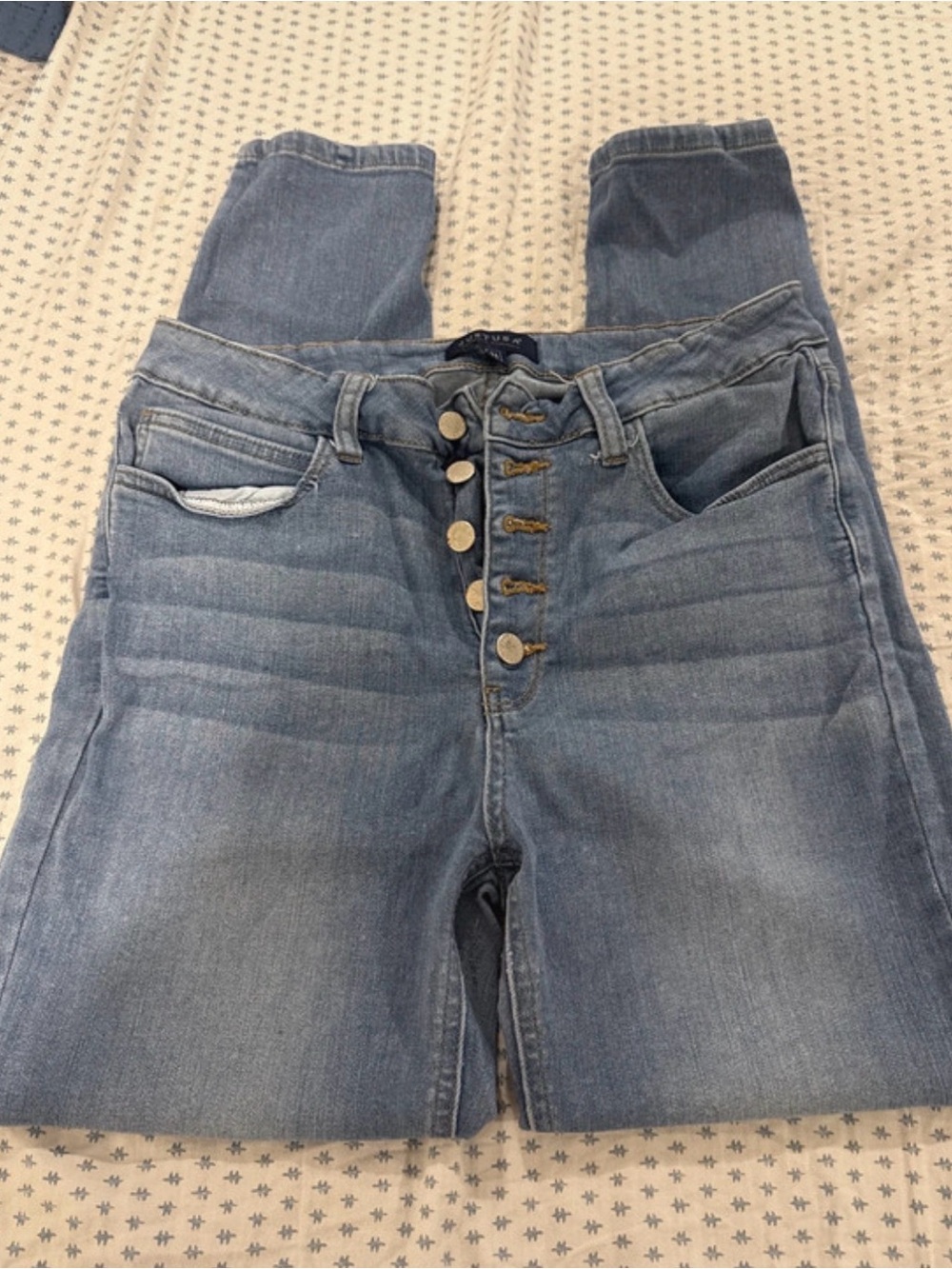 Just USA High-Rise Light Blue Button-Fly Jeans